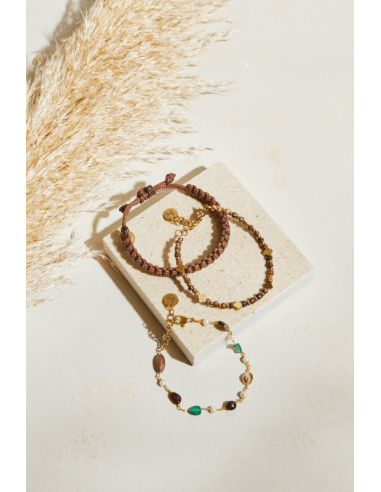 pietre, placcato oro 14K, braccialetti, orecchini, collane