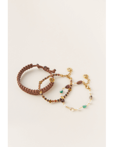 pietre, placcato oro 14K, braccialetti, orecchini, collane