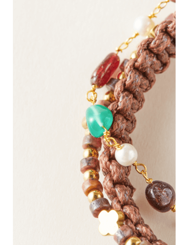 pietre, placcato oro 14K, braccialetti, orecchini, collane