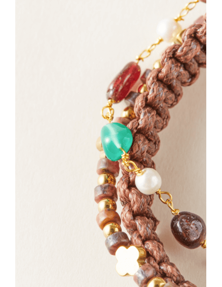 pietre, placcato oro 14K, braccialetti, orecchini, collane