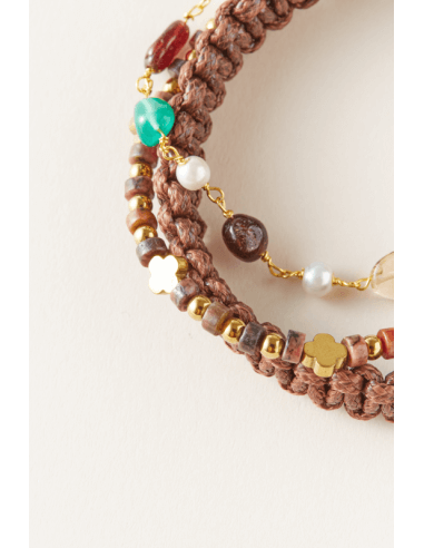 pietre, placcato oro 14K, braccialetti, orecchini, collane